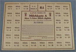 BERLIN Lebensmittelkarte "Milchkarte A" - 2.Auflage - Monedas/ De Necesidad