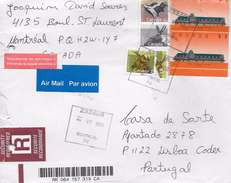 STAMPS -TIMBRES - CANADA - LETTRE EXPRESS PAR AVION POUR PORTUGAL - TIMBRES DIVERS - Brieven En Documenten