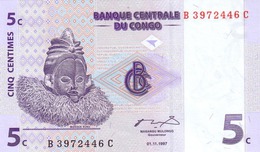 CONGO DEMOCRATIC REPUBLIC 5 CENTIMES 1997 P-81 UNC [ CD302a ] - Democratic Republic Of The Congo & Zaire