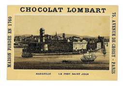 CHROMO IMAGE CHOCOLAT LOMBART PARIS ILLUSTRATION MARSEILLE LE PORT ST JEAN - Lombart