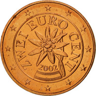 Autriche, 2 Euro Cent, 2002, SPL, Copper Plated Steel, KM:3083 - Oesterreich