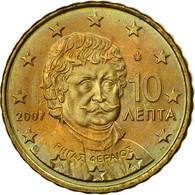 Grèce, 10 Euro Cent, 2007, SPL, Laiton, KM:211 - Griekenland