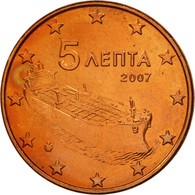 Grèce, 5 Euro Cent, 2007, SPL, Copper Plated Steel, KM:183 - Griekenland