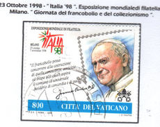 VATICANO / VATIKAN  1998  GIORNATA DELLA FILATELIA   Usato / Used - Oblitérés