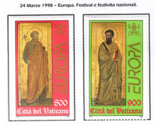 VATICANO / VATIKAN 1998  EUROPA CEPT  Serie   Usata / Used - Oblitérés