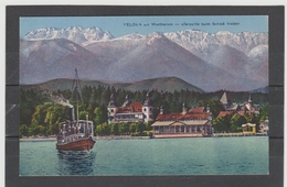 ZAK58 POSTKARTE JAHR Ca 1918 VELDEN Am Wörthersee UFERPARTIE Beim SCHLOSS VELDEN U. DAMPFER Ungebraucht - Velden