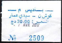 Algeria Ticket Bus Transport Urbain - Annaba - Trajet : Kouch-Sidi Ammar Billete De Autobús Biglietto Dell'autobus - Mondo