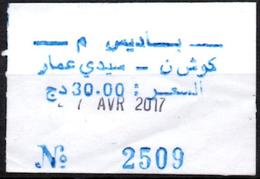 Algeria Ticket Bus Transport Urbain - Annaba - Trajet : Kouch-Sidi Ammar Billete De Autobús Biglietto Dell'autobus - World