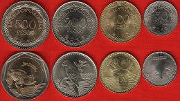 Colombia Set Of 4 Coins: 50 - 500 Pesos 2012-2013 UNC - Colombia