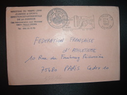 LETTRE OBL.MEC.10-3-1982 TULLE RP CORREZE (19) MINISTERE DU TEMPS LIBRE DIRECTION DEPARTEMENTALE DE LA CORREZE - Lettres Civiles En Franchise