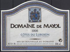 ETIQUETTE DOMAINE De MAYOL 1998 - CÔTE Du LUBERON - Vino Rosso