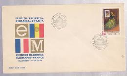 PHILATELY EXPOSITION MAXIMAPHILE, ROMANIAN-FRANCE, FLAGS, FDC, 1970, ROMANIA - FDC