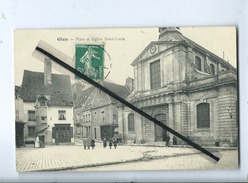 CPA   -  Gien -  Place Et Eglise Saint Louis - Gien