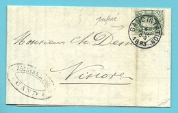 30 Op Brief Met Stempel GAND (STATION) , Met Firmaperforatie (perfin) " V.B." Van VERBEKE & BORREMAN - 1863-09