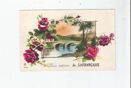 LAFRANCAISE (TARN ET GARONNE) CARTE FANTAISIE BONS BAISERS DE LAFRANCAISE 1394 (ROSES ET PAYSAGE) - Lafrancaise