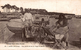 ARES VUE GENERALE DE LA PLAGE A MAREE HAUTE - Arès