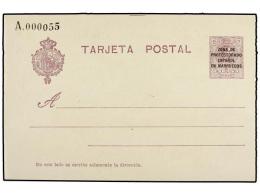 MARRUECOS. ENTERO POSTAL De 15 Cts. Lila (Ed. 15) En Nuevo. Cat. 145€. - Altri & Non Classificati