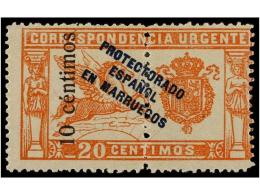 * MARRUECOS. Ed.66hdhb. 10 Cts. S. 20 Cents. Rojo HABILITACIÓN SÓLO EN LA DERECHA.... - Altri & Non Classificati