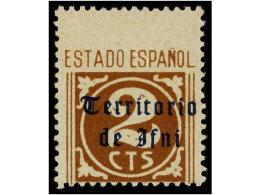 * COLONIAS ESPAÑOLAS: IFNI. Ed.37. 2 Cts. Castaño. DENTADO DESPLAZADO Sin La Palabra... - Altri & Non Classificati