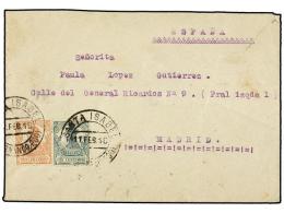 COLONIAS ESPAÑOLAS: GUINEA. Ed.113, 116. 1918. STA. ISABEL A MADRID. 5 Cts. Verde Y 20 Cts.... - Altri & Non Classificati