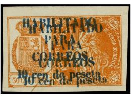 ° COLONIAS ESPAÑOLAS: GUINEA. Ed.26Dhh. 10 Cent. S. 50 Cent. Naranja SOBRECARGA DOBLE En... - Altri & Non Classificati