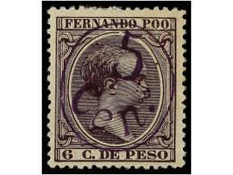 * COLONIAS ESPAÑOLAS: FERNANDO POO. Ed.40Chcc. 5 Cts. S. 6 Cts. Violeta. HABILITACIÓN EN... - Altri & Non Classificati