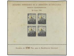 ESPAÑA: AYUNTAMIENTO DE BARCELONA. Ed.30. HB. 5 Cts. Negro SIN DENTAR, FALTA LA... - Other & Unclassified