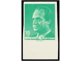 ** ESPAÑA. Ed.3004s. JUAN CARLOS I. 15 Pts. Verde Amarillo SIN DENTAR. Cat. 250€. - Other & Unclassified