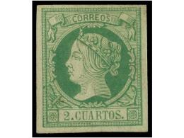 * ESPAÑA. Ed.51. 2 Cuartos Verde. PIEZA DE LUJO. Cat. 475€. - Altri & Non Classificati