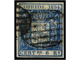 ° ESPAÑA. Ed.27. 6 Reales Azul. MAGNIFICO EJEMPLAR. Cat. 450€. - Andere & Zonder Classificatie