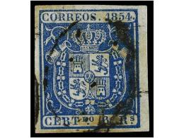 ° ESPAÑA. Ed.27. 6 Reales Azul. Máergenes Excepcionales. Ligeras Manchas. Cat. 450€. - Otros & Sin Clasificación