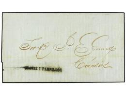 ESPAÑA: PREFILATELIA. 1855. JEREZ A CÁDIZ. Circulada Por COSARIO, Marca SUÁREZ Y... - Other & Unclassified