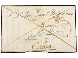 ESPAÑA: PREFILATELIA. 1842 (15-Agosto). ESPEJO A CABRA. Marca CASTRO DEL RIO/ FRANCO En Rojo (nº... - Other & Unclassified