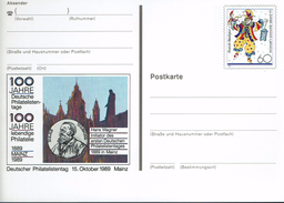 Deutschland 1989 - Postkarte - Hans Wagner - Philatelist (Markenbild: Mainzer Carnaval) - Carnival