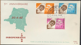 °°° CONGO - FDC - 5° ANNIVERSAIRE INDEPENDANCE - 1965 °°° - FDC