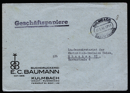 A4667) Bizone Brief Geschäftspapiere Mit Barfrankatur Kulmbach 21.5.46 - Cartas & Documentos