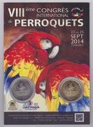 Encart Médailles De La Monnaie De Paris 2014 Loro Parque Perroquets Club Neuf - 2014