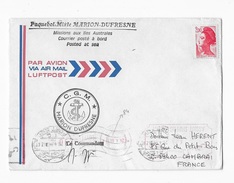 Paquebot-mixte  Marion Dufresne Missions Aux Iles Australes CGM - Covers & Documents