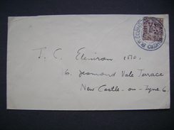 Letter Sent From Bun Dobhrain Co. Dhun Na NGall To New Castle Upon Tyne, Ca 1940s - Stamp 2 1/2 P. Coat Of Arms - Cartas & Documentos