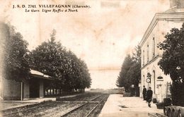 CPA RARE VILLEFAGNAN LA GARE LIGNE RUFFEC A NIORT - Villefagnan