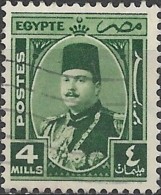 EGYPT 1944 King Farouk - 4m. - Green FU - Used Stamps