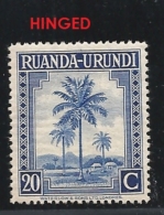 RUANDA URUNDI -1942 Local Motifs - Palm Trees  HINGED YVERT 129 - Used Stamps