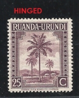 RUANDA URUNDI -1942 Local Motifs - Palm Trees  HINGED YVERT 130 - Oblitérés