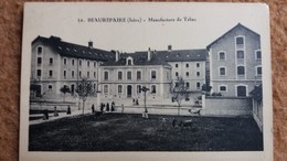 Delcampe - CPA BEAUREPAIRE ISERE MANUFACTURE DE TABAC 1944 TIMBRE PETAIN 60 C - Beaurepaire