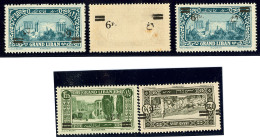 Variétés. Nos 80a, 80b (légère Rousseur), 80c, 81b, 83a. - TB - Other & Unclassified