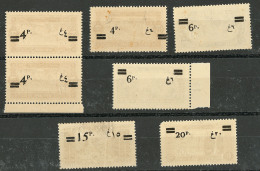 Surcharge Recto-verso. Nos 76IIi Paire Verticale Bdf, 81e* (pli), 78f, 82b, 76Ib (pd). - TB (N°et Cote Maury) - Other & Unclassified