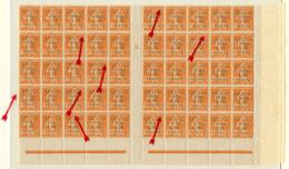 No 7, Panneau De 50 Ex Mill. 5, Avec "G" Maigre Cases 7, 14, 19, 25, 34 Et 47. - TB (cote Maury) - Altri & Non Classificati