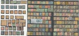 Collection. Oblitérations. 1859-1881 (Poste, Taxe), Valeurs Moyennes, Nuances Et Obl Diverses Dont Doubles Et Mul - Andere & Zonder Classificatie