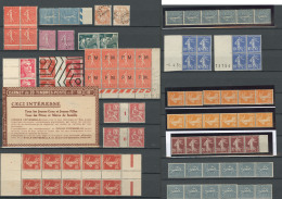 1923-1930 (Poste, Roulettes), 85 Ex Divers Dont 3 Paire Verticale Impr. Sur Raccord, Petites Variétés, Qqs - Collezioni