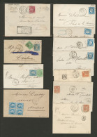1853-1896, 27 Plis, Affts Et Obl Divers Dont 29A Bloc De Quatre, "à La Corne", Etc. Et 2 Plis Du 1er Et 2 Sept 71 - Collezioni